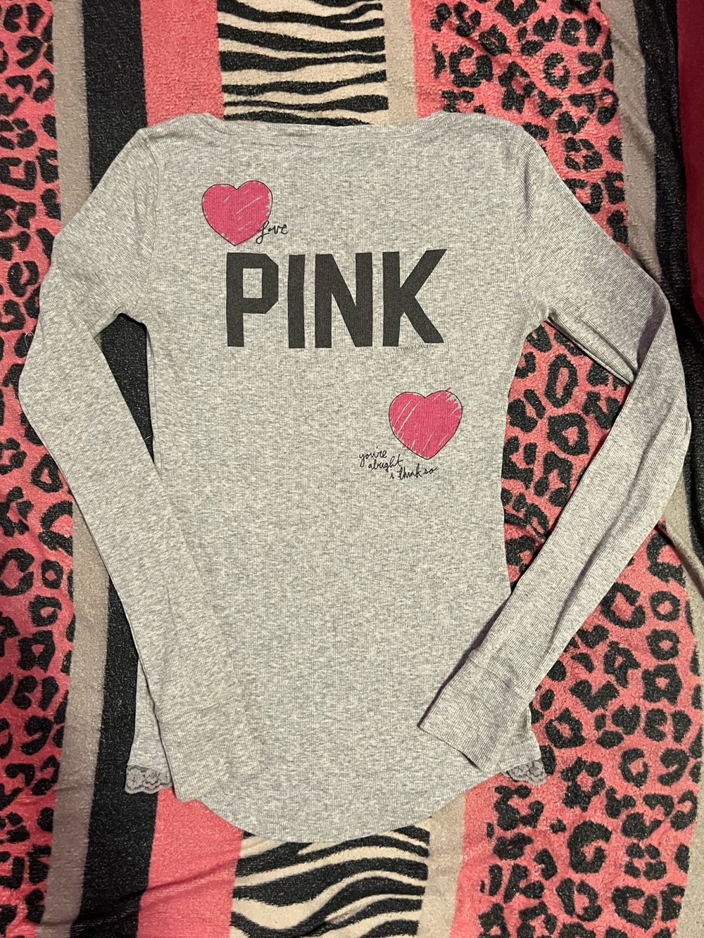 Vintage PINK Victoria's Secret long sleeve w/ zipper